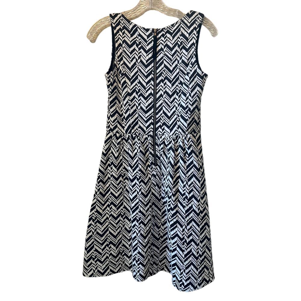 Anthropologie Maeve Dark Blue‎ White Fit and Flare Tank Dress Size Small